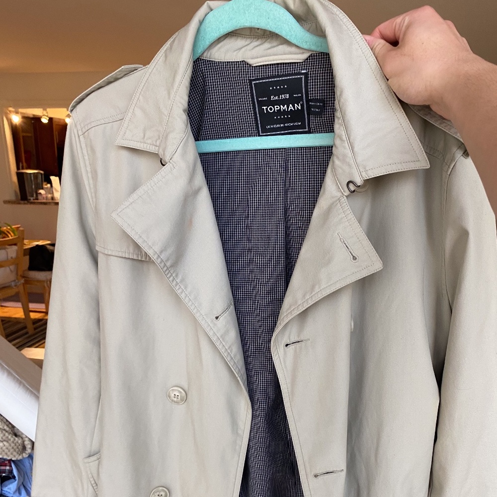 TOPMAN Topman Double Breasted Trench Coat